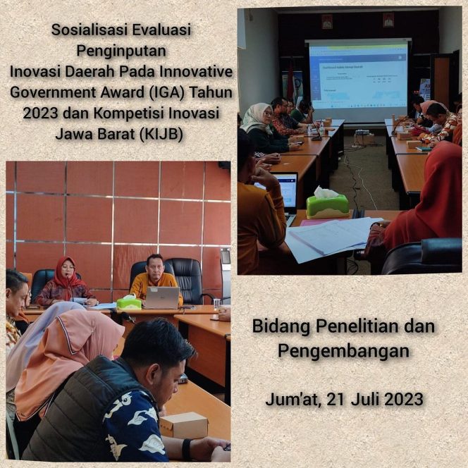 
 Rapat Evaluasi Penginputan Inovasi Daerah Pada Innovative Government Award (IGA) dan Kompetisi Inovasi Jawa Barat (KIJB)